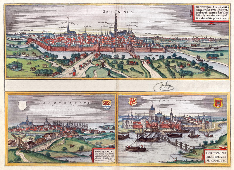 Groningen-Brouwershaven-Gorcum 1582 Braun & Hogenberg